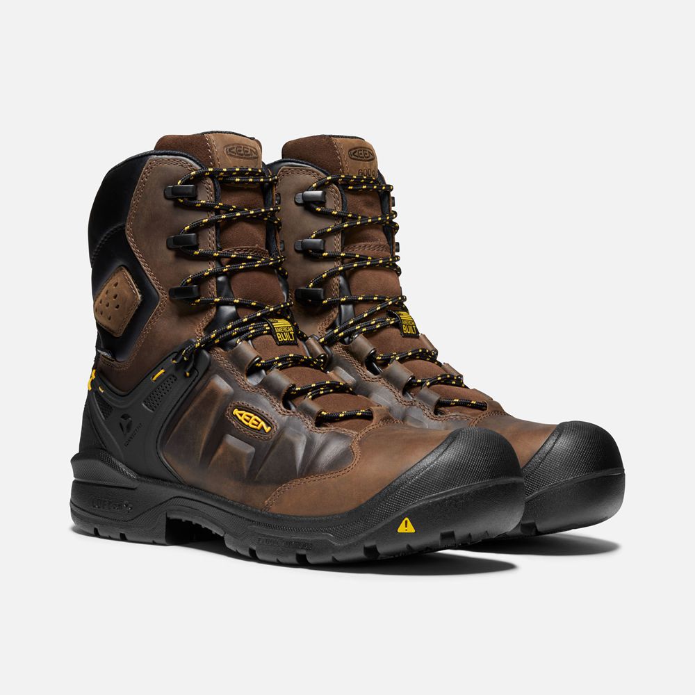 Botas de Trabajo Keen Mexico Marrom - Hombre Dover 8\" Insulated Waterproof (Carbon-Fiber Toe) - HJ07